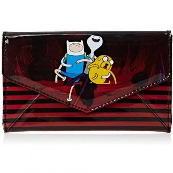 ADVENTURE TIME Fire Kingdom Envelope Purse Wallet Striped Black/Red (GW0ZA8ADV)