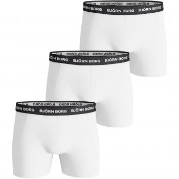 Bóxer Björn Borg Noos Contrast Solids 3P para Hombre, Blanco