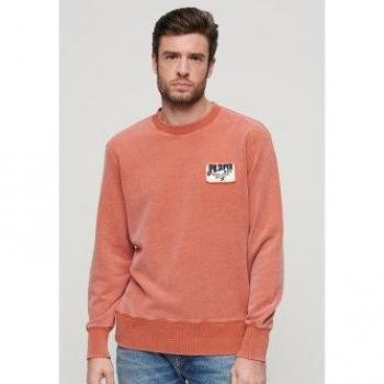 Superdry Homme Sweat Ras‑du‑cou orange, modèle Mechanic, XL