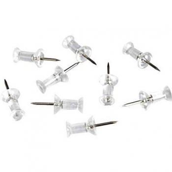 100 Count Clear Plastic Push Pins
