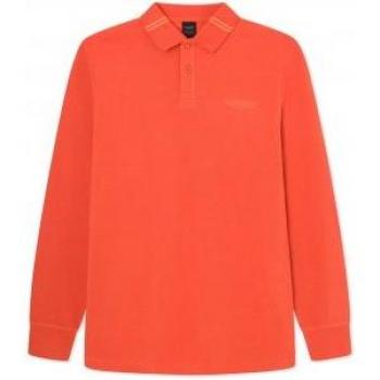 Polo Tipped Naranja para Hombre de Hackett London, HM550960, Casual, Manga Larga, Algodón