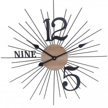 Reloj Clásico Abstracto Negro 60x4x60cm