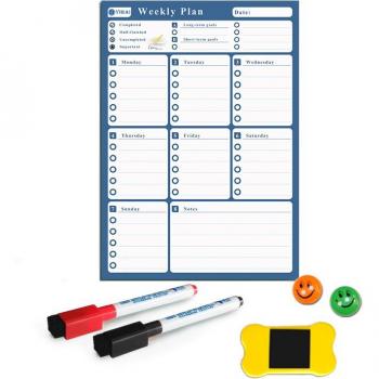 YIBAI 42x30cm Weekly Organizer Magnetic Board