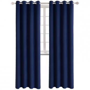 Ösen-Verdunkelungs-Gardine in Marineblau, Licht