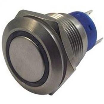 Interrupteur lumineux verrouillable 5A argent LED verte 12V