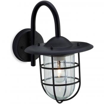 Firstlight Cage 1 Light Wall Lantern in Black with IP44 Rating