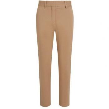 Elegante Stretch-Hose Tommy Hilfiger für Damen, beige Webstoff, Logostechen, Größe 46