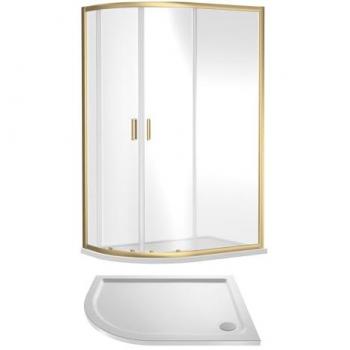 Balterley 6mm Safety Glass Offset Quadrant Shower with White Tray
