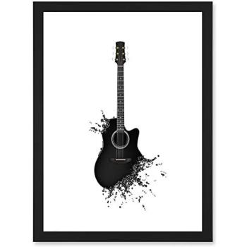 Artery8 Black Guitar Wave Canvas
