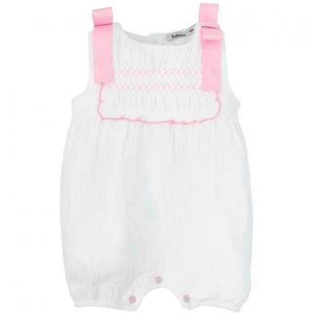 Pelele de Bebé Niña en Algodón Celeste con Lazos