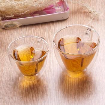 Copo de Café en Cristal con Corazón – Pack Dúo