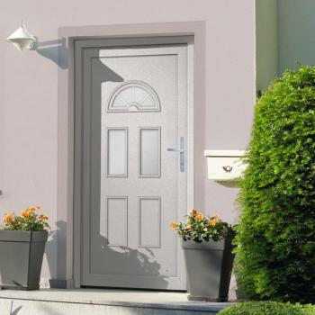 Porte d'entrée en PVC 110x210 cm blanc