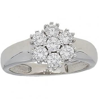 Silberring SMART JEWEL Blüte, Zirkonia Steine, Silber 925 Fingerringe Gr. 58