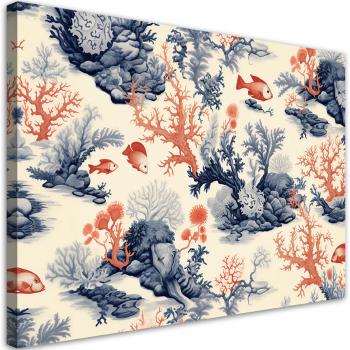 Korallenriff: Fische in Orange 60x40