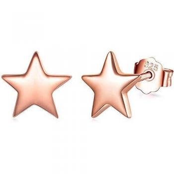 Silver Moon Star Stud Earrings
