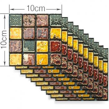 10pcs Set Self-Adhesive PVC 3D Wallpaper for Home Decoration