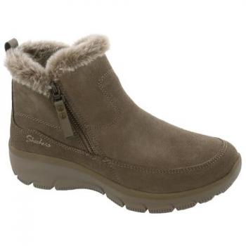 Skechers Easy Going Cool Zip Stylish Ankle Boot for Women, Gray/Taupe, Size 8 UK
