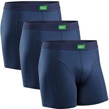 DANISH ENDURANCE Boxer da Uomo in Cotone Biologico Elasticizzato, Intimo Mutande Uomo 3 Pack, Nero Bianco Blu (Blu, Small)