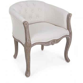 Duo Fauteuils Classiques – Bois & Tissu naturel Diva