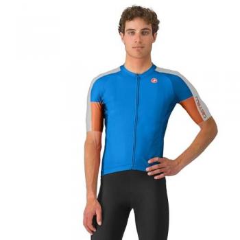Maillot Castelli Entrata 6 Manga Corta Azul Talla L