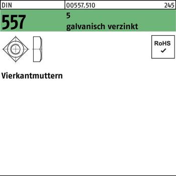 Vierkantmutter M5 verzinkt DIN 557 50 Stück