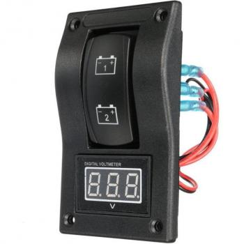 12-24V LED Dual Battery Voltage Test Switch Car Truck Marine Boat Voltmeter 4P ON-OFF-ON