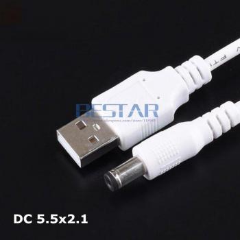 5,5mm/2,1mm Klinkenstecker USB Ladeadapter Kabel 1 Meter