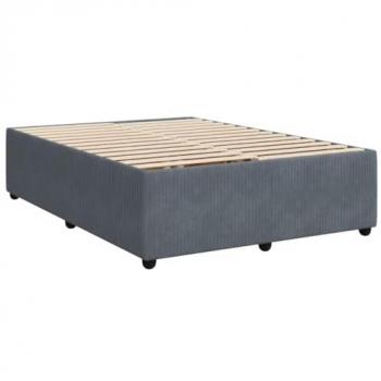 Cadre de lit en velours gris foncé 140x200 cm sans matelas