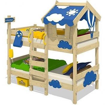 Lit enfant WICKEY Crazy Daisy bleu 90 x 200 cm