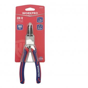 Workpro: Alicate curvado para arandelas de retención interior, tamaño 180mm