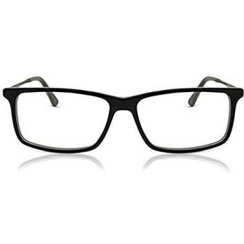 Rectangle Full Rim Plastic Men's Prescription Glasses Black Size 55