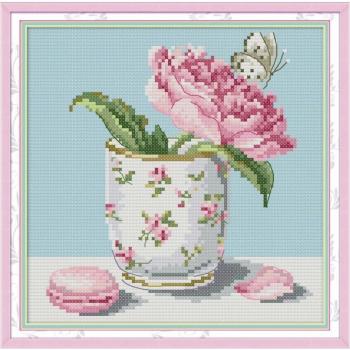 Proyecto de Bordado a Mano de Flor Impresa, Set de 14 Contados con Tela para Decoración en Casa (MAR-14)