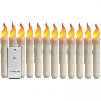 6 or 12 LED Flameless Taper Candles with Remote