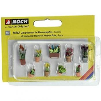 HO Scale Orchid & Fern Pot Set (9 pcs)
