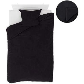 Set de lit 4 éléments – Couette, Parure de lit, Housses d’oreiller, Taies – Molleton anthracite 140x200 / 60x70 cm