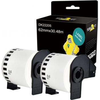 2 Rolls of DK-22205 Compatible Labels for Brother QL-710W QL-1050 QL-1060N QL-500