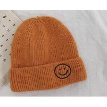 Kids Knit Hat with Smile Print