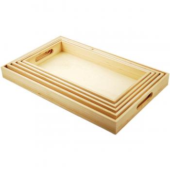 Vassoio in Legno Verniciabile American Classics con Maniglie (Set 5)