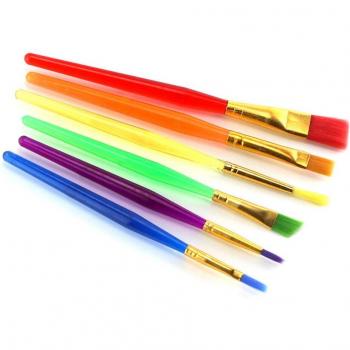Kit de 6 Pinceles de Acuarela Color Caramelo, Suministros de Arte Educativo