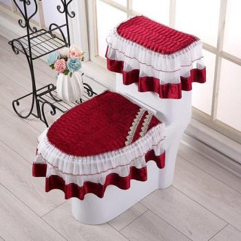 Ensemble de housses de toilette, 3 pièces, forme U, décoration salle de bain, tapis de toilette, 4 couleurs