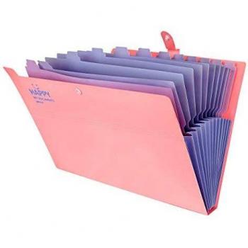 Pink & Purple Snap‑Top Office Folder