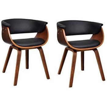 VidaXL Sedie da Pranzo 2 pz in Legno Curvato e Pelle Finta