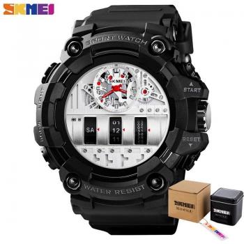 SKMEI Montre Élite Homme – Quartz, 2× Étanche, Bracelet Cuir PU, Sport