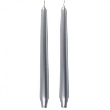 Set de 2 Bougies Argentées Karaca 24 cm
