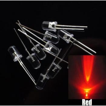 Pack 100 Diodos LED Rojo 3 mm, Alta Luminosidad, Compatible con Arduino UNO