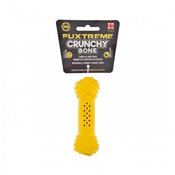 Osso Crunchy Fuxtreme per Cani in Gomma Gialla 10,8 cm