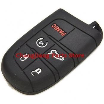 Schwarz Silikon Schlüsselhülle für Jeep Chrysler Dodge Fiat