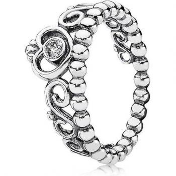 Anillo Princesa Coronado con 48 Zircónicos en Plata de Ley