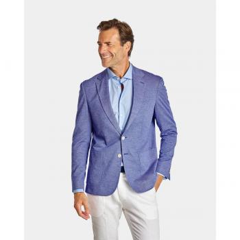Camisa Liso Azul Hombre