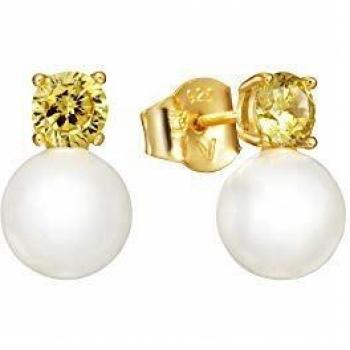 Pendientes Viceroy de plata con perla y circonitas